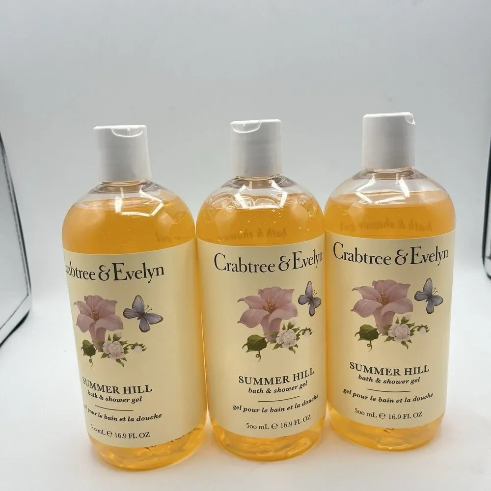 Crabtree & Evelyn Summer Hill Bath & Shower Gel 16.9 fl oz Lot of 3 ~New~